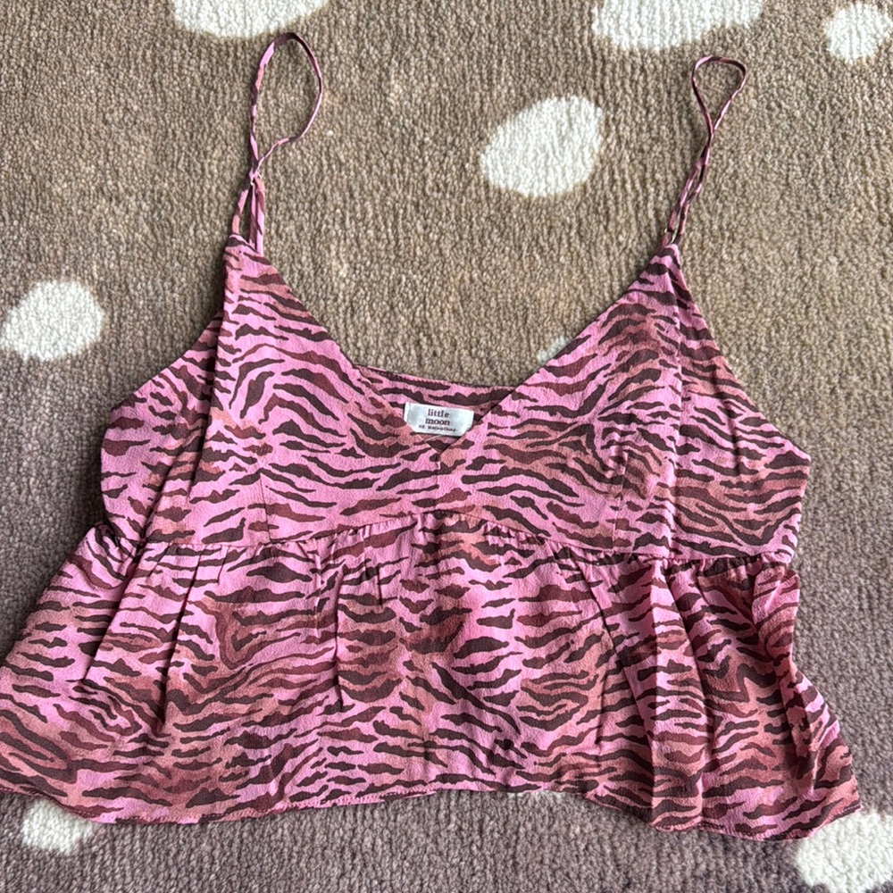 pink zebra print crop tank